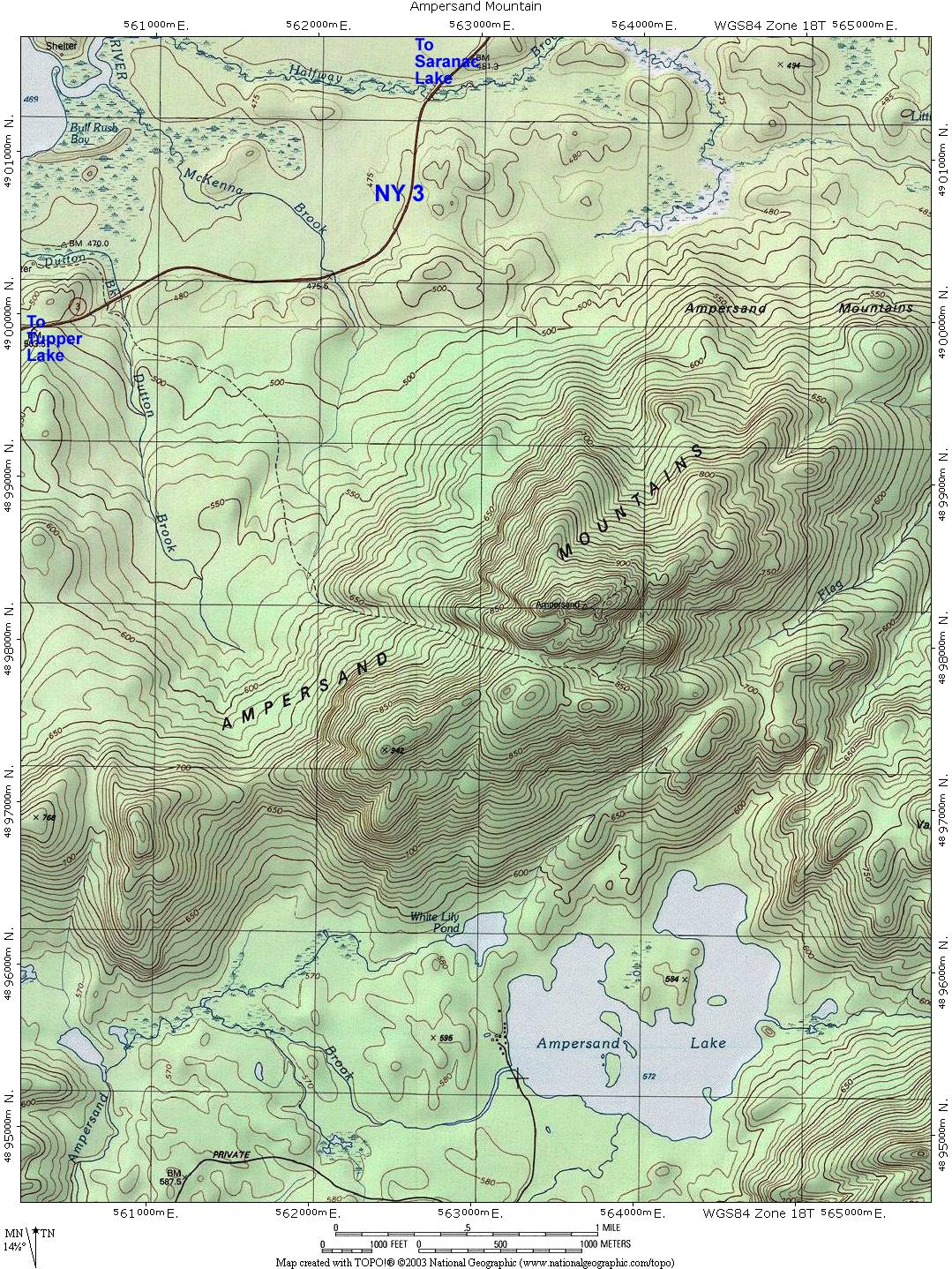 Ampersand Mountain Topographic Map